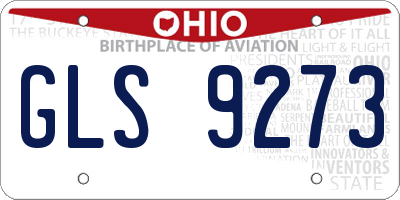 OH license plate GLS9273