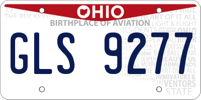 OH license plate GLS9277
