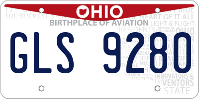 OH license plate GLS9280