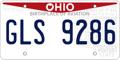 OH license plate GLS9286