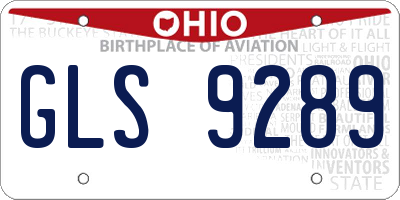 OH license plate GLS9289