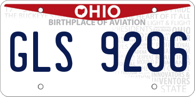 OH license plate GLS9296