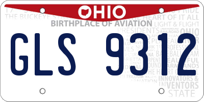 OH license plate GLS9312