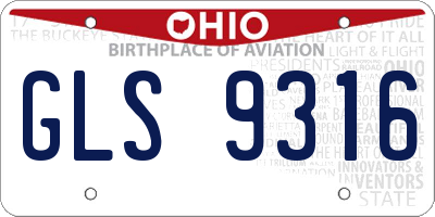 OH license plate GLS9316