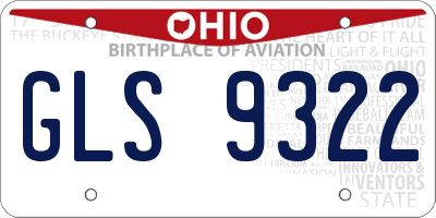 OH license plate GLS9322