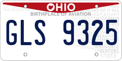 OH license plate GLS9325