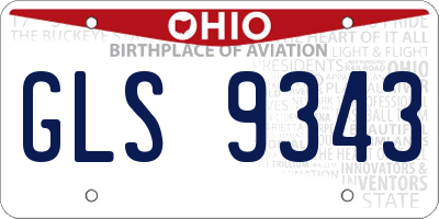 OH license plate GLS9343