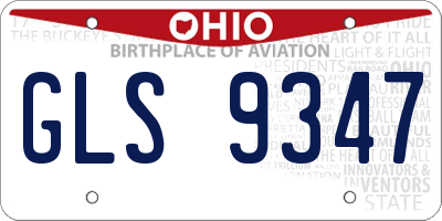 OH license plate GLS9347