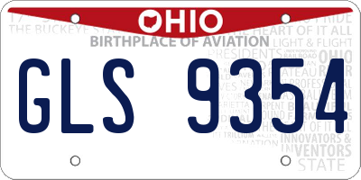 OH license plate GLS9354