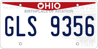 OH license plate GLS9356