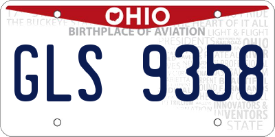 OH license plate GLS9358