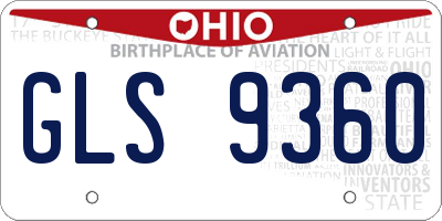 OH license plate GLS9360