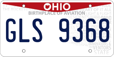 OH license plate GLS9368