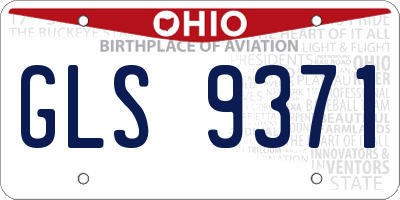 OH license plate GLS9371