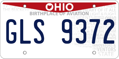 OH license plate GLS9372