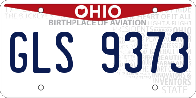 OH license plate GLS9373
