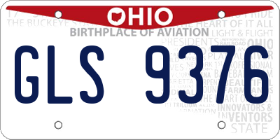 OH license plate GLS9376