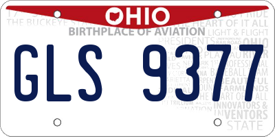 OH license plate GLS9377