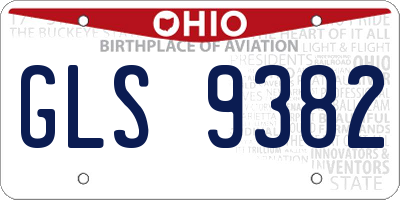 OH license plate GLS9382