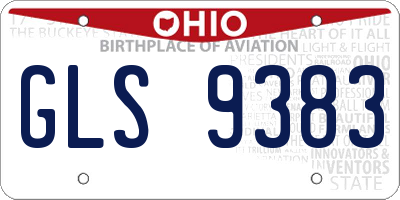OH license plate GLS9383