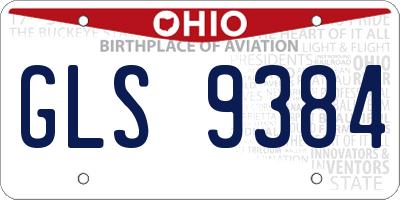 OH license plate GLS9384