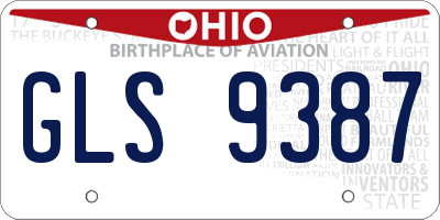 OH license plate GLS9387