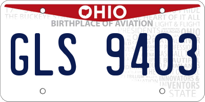 OH license plate GLS9403