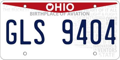 OH license plate GLS9404