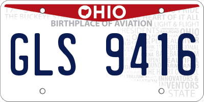 OH license plate GLS9416