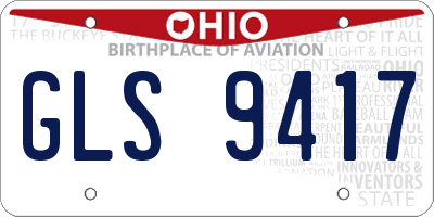 OH license plate GLS9417
