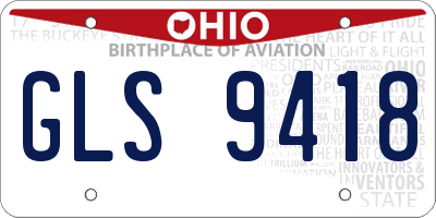 OH license plate GLS9418