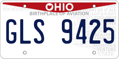 OH license plate GLS9425