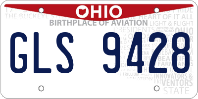 OH license plate GLS9428