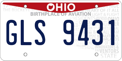 OH license plate GLS9431