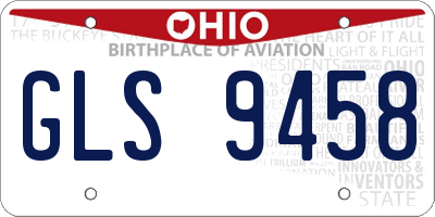OH license plate GLS9458
