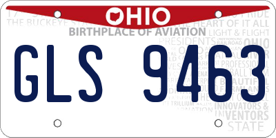 OH license plate GLS9463