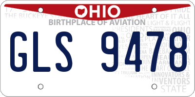 OH license plate GLS9478