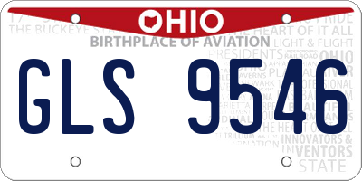 OH license plate GLS9546