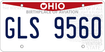 OH license plate GLS9560