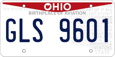 OH license plate GLS9601