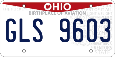 OH license plate GLS9603