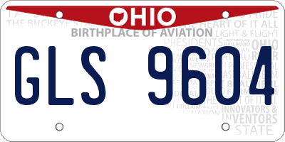 OH license plate GLS9604