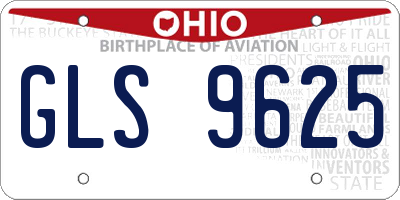 OH license plate GLS9625