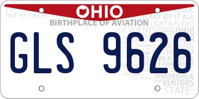 OH license plate GLS9626
