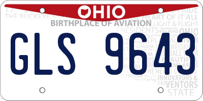 OH license plate GLS9643