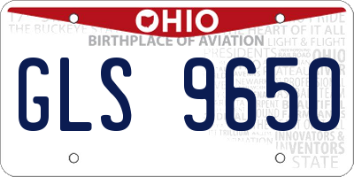OH license plate GLS9650