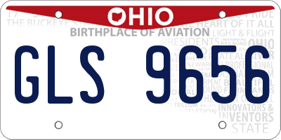 OH license plate GLS9656