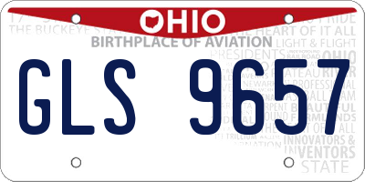 OH license plate GLS9657
