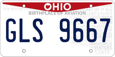 OH license plate GLS9667