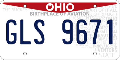 OH license plate GLS9671